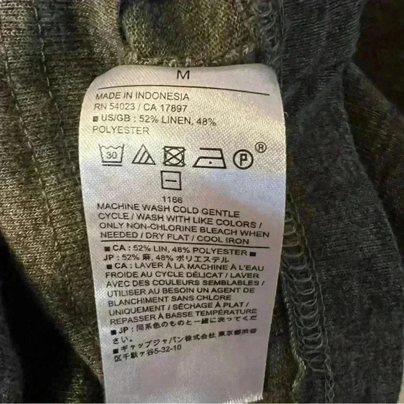 Banana Republic Womens Linen Blend Short Sleeved Short, Olive Green Size Medium - Picture 4 of 4